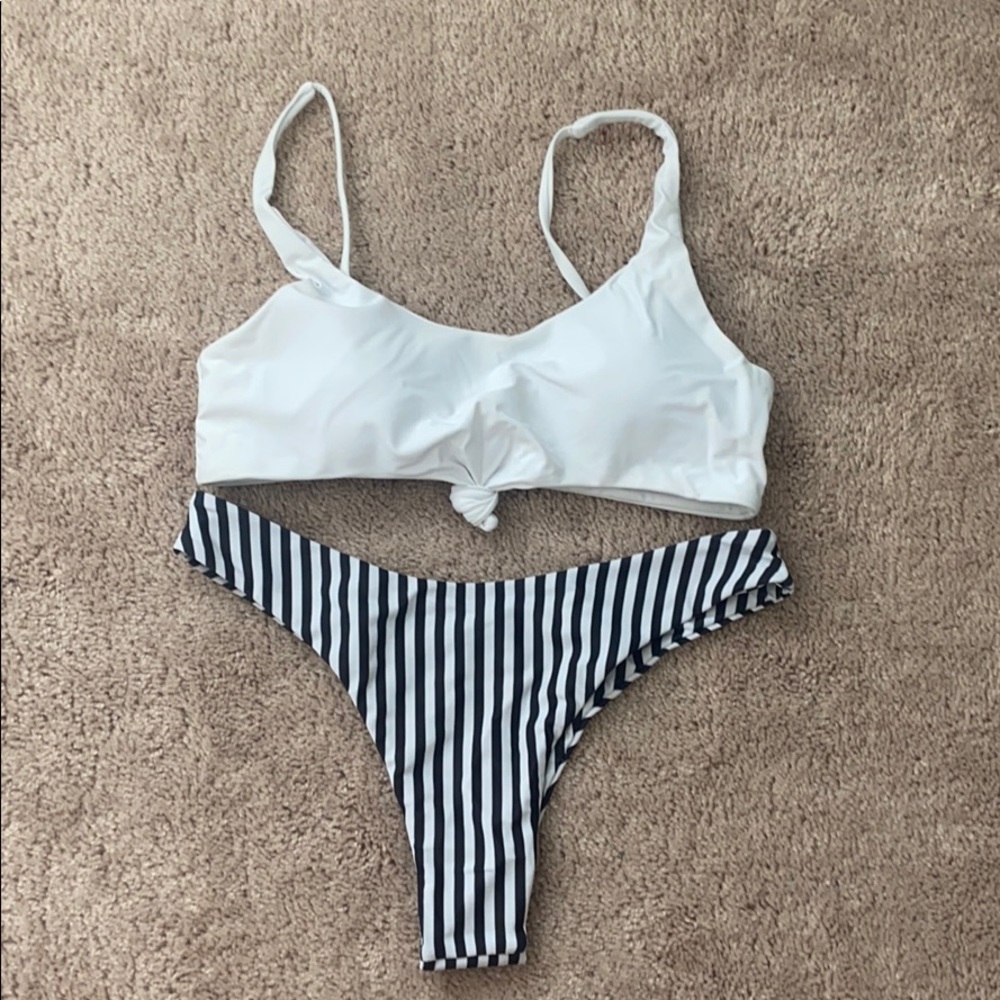 Black and white bikini